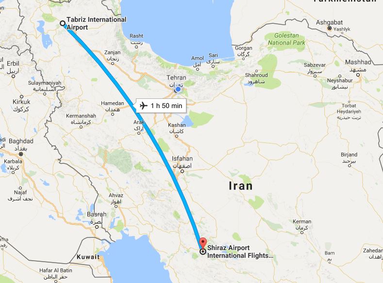 شیراز تبریز هواپیما